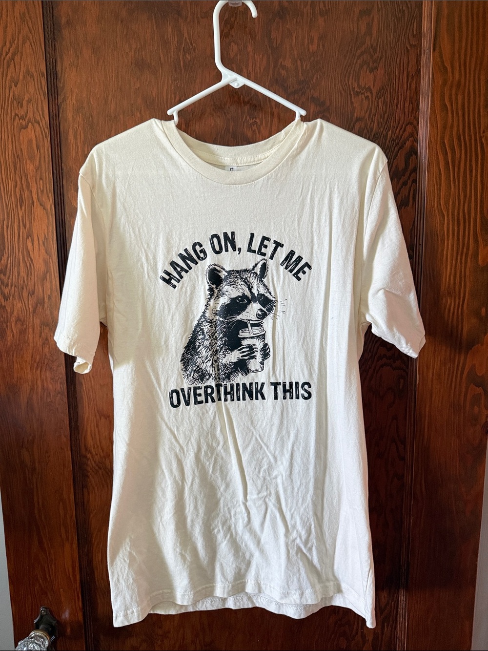 Women's White Graphic Tee - Hang On, Let Me Overthink This